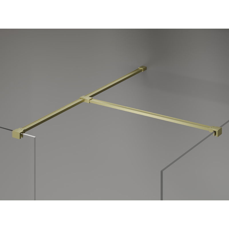 Mexen Kioto-X Duschwand Walk-in 150 x 80 cm, transparent 10 mm, gold gebürstet - 800-150-202-55-00-080-X