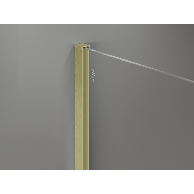 Mexen Kioto-X dušisein Walk-in 120 x 90 cm, läbipaistev 10 mm, harjatud kuldne - 800-120-202-55-00-090-X