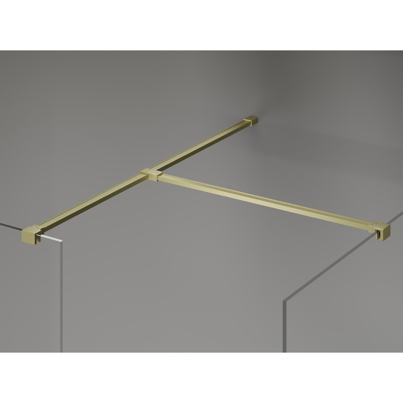 Mexen Kioto-X tuš stena Walk-in 100 x 100 cm, prozorna 10 mm, zlata brušena - 800-100-202-55-00-100-X