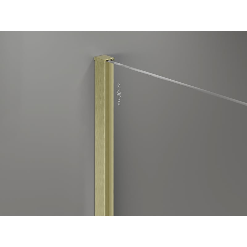 Mexen Kioto-X mampara de ducha Walk-in 150 x 120 cm, transparente 10 mm, oro cepillado - 800-150-202-55-00-120-X