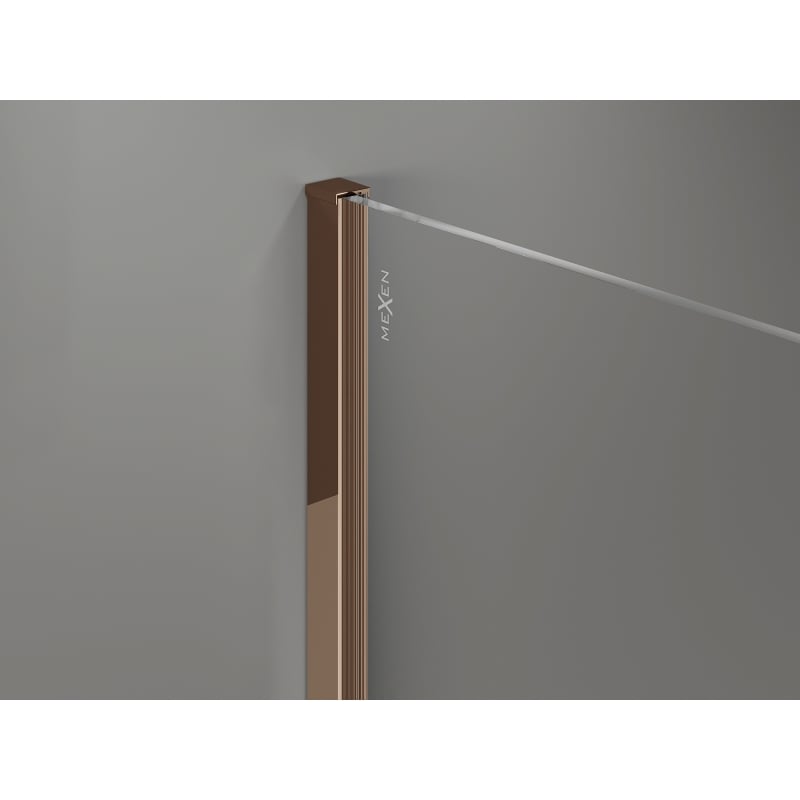 Mexen Kioto-X dušisein Walk-in 100 x 70 cm, läbipaistev 10 mm, roosa kuld - 800-100-202-60-00-070-X