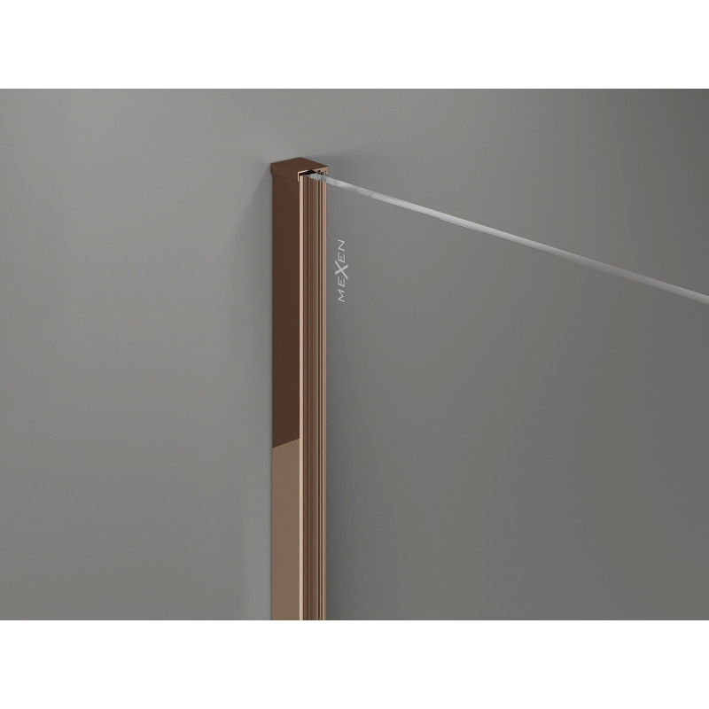 Mexen Kioto-X dušisein Walk-in 150 x 90 cm, läbipaistev 10 mm, roosa kuld - 800-150-202-60-00-090-X