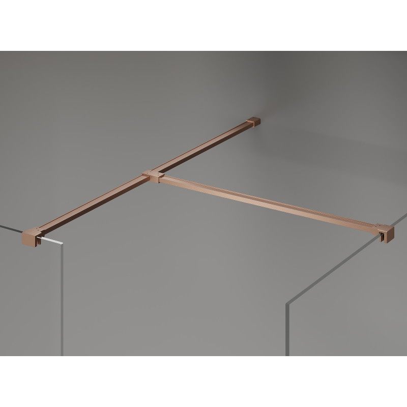 Mexen Kioto-X ścianka prysznicowa Walk-in 70 x 70 cm, transparent 10 mm, miedź szczotkowana - 800-070-202-65-00-070-X