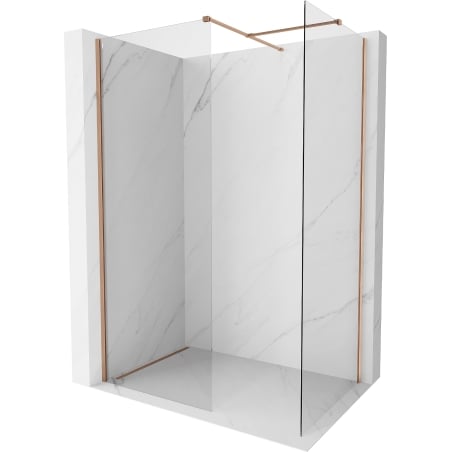 Mexen Kioto-X ścianka prysznicowa Walk-in 150 x 70 cm, transparent 10 mm, miedź szczotkowana - 800-150-202-65-00-070-X