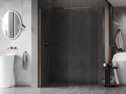 Mexen Kioto-X dušisein Walk-in 160 x 70 cm, läbipaistev 10 mm, harjatud vask - 800-160-202-65-00-070-X