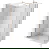 Mexen Kioto-X Duschwand Walk-in 80 x 80 cm, transparent 10 mm, gebürstetes Kupfer - 800-080-202-65-00-080-X