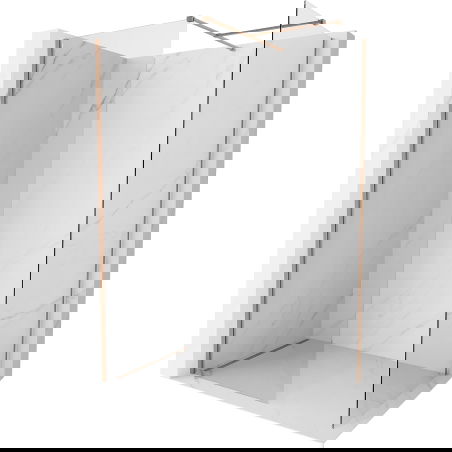 Mexen Kioto-X Duschwand Walk-in 120 x 100 cm, transparent 10 mm, gebürstetes Kupfer - 800-120-202-65-00-100-X