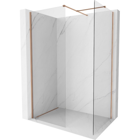 Mexen Kioto-X ścianka prysznicowa Walk-in 140 x 110 cm, transparent 10 mm, miedź szczotkowana - 800-140-202-65-00-110-X