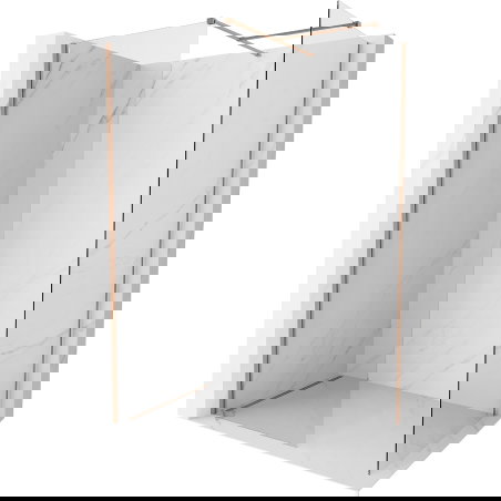 Mexen Kioto-X καμπίνα ντους Walk-in 160 x 110 cm, διάφανης 10 mm, χάλκινη βουρτσισμένη