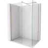 Mexen Kioto-X paroi de douche Walk-in 120 x 120 cm, transparent 10 mm, cuivre brossé - 800-120-202-65-00-120-X