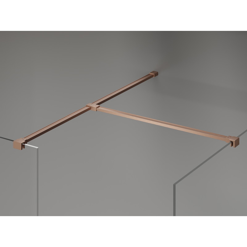 Mexen Kioto-X Walk-in zid za tuširanje 130 x 120 cm, prozirno 10 mm, brušena bakar - 800-130-202-65-00-120-X