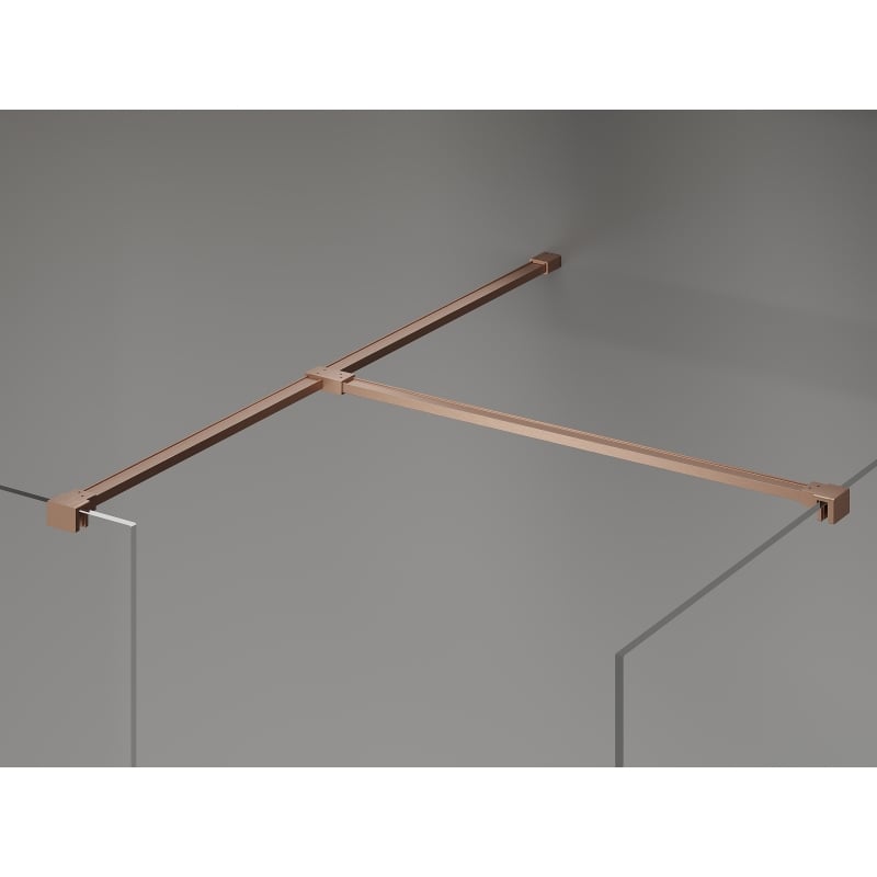 Mexen Kioto-X dušisein Walk-in 140 x 120 cm, läbipaistev 10 mm, harjatud vask - 800-140-202-65-00-120-X