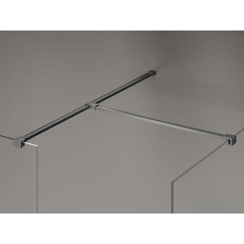 Mexen Kioto-X Walk-in-suihkuseinä 130 x 80 cm, läpinäkyvä 10 mm, harjattu asepintainen harmaa - 800-130-202-66-00-080-X