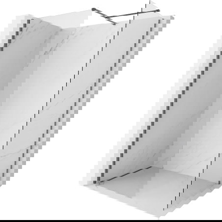 Mexen Kioto-X Walk-in-Duschwand 140 x 110 cm, transparent 10 mm, gebürstetes Kanonengrau - 800-140-202-66-00-110-X