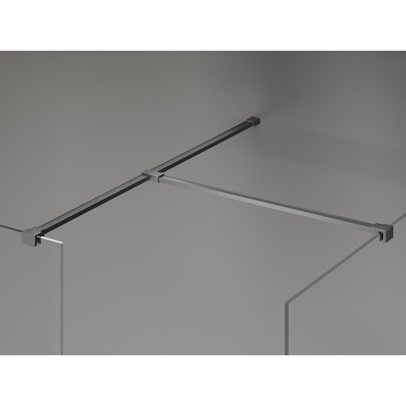 Mexen Kioto-X zidni panel za tuš Walk-in 150 x 110 cm, prozirni 10 mm, četkano tamnosivo - 800-150-202-66-00-110-X