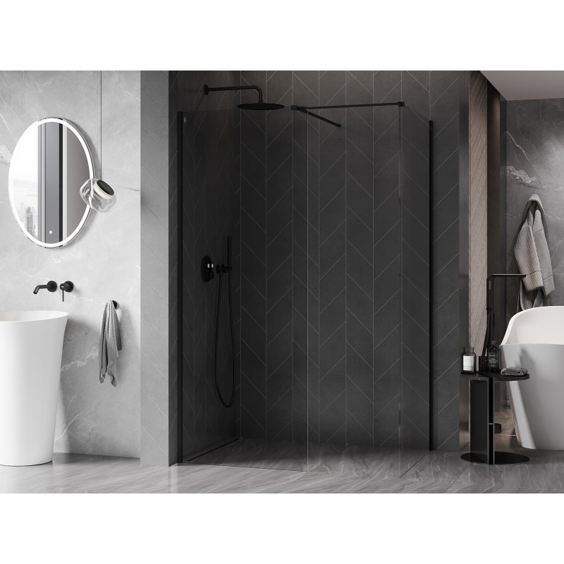 Mexen Kioto-X dušisein Walk-in 80 x 70 cm, läbipaistev 10 mm, must - 800-080-202-70-00-070-X