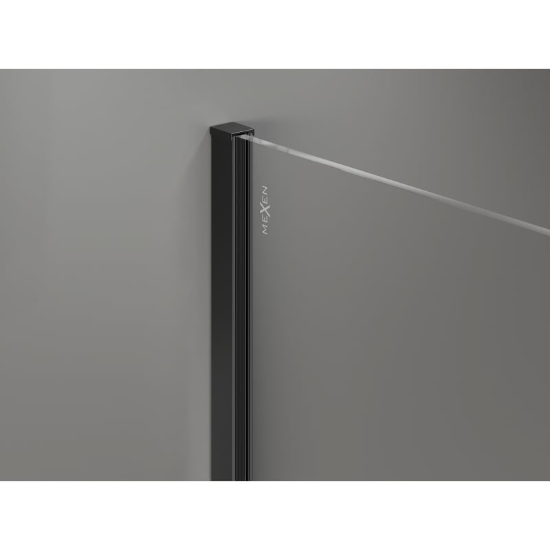 Mexen Kioto-X paroi de douche Walk-in 150 x 80 cm, transparent 10 mm, noir - 800-150-202-70-00-080-X