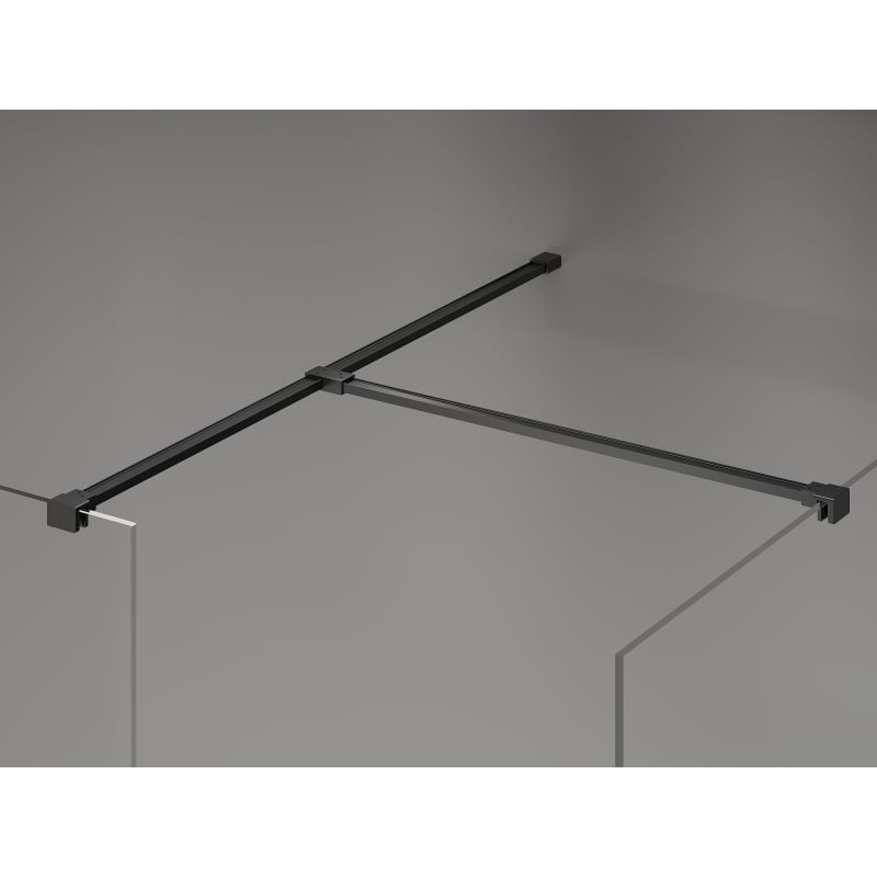 Mexen Kioto-X dušisein Walk-in 150 x 90 cm, läbipaistev 10 mm, must - 800-150-202-70-00-090-X