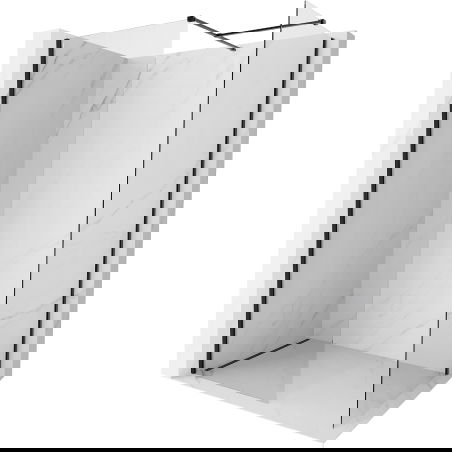 Mexen Kioto-X parede de chuveiro Walk-in 100 x 100 cm, transparente 10 mm, preta - 800-100-202-70-00-100-X