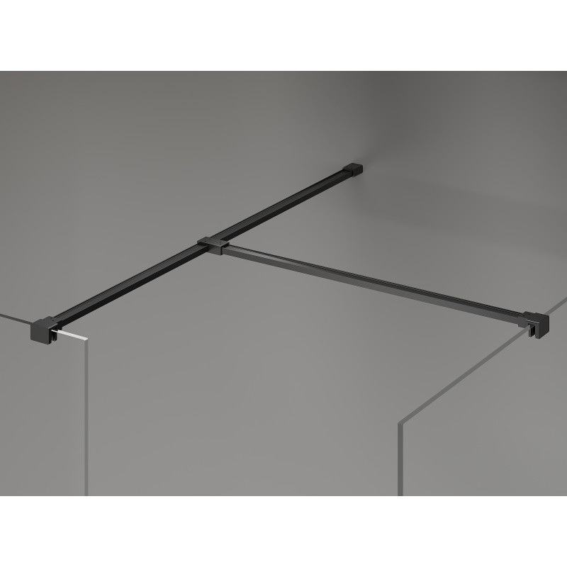 Mexen Kioto-X dušisein Walk-in 160 x 110 cm, läbipaistev 10 mm, must - 800-160-202-70-00-110-X