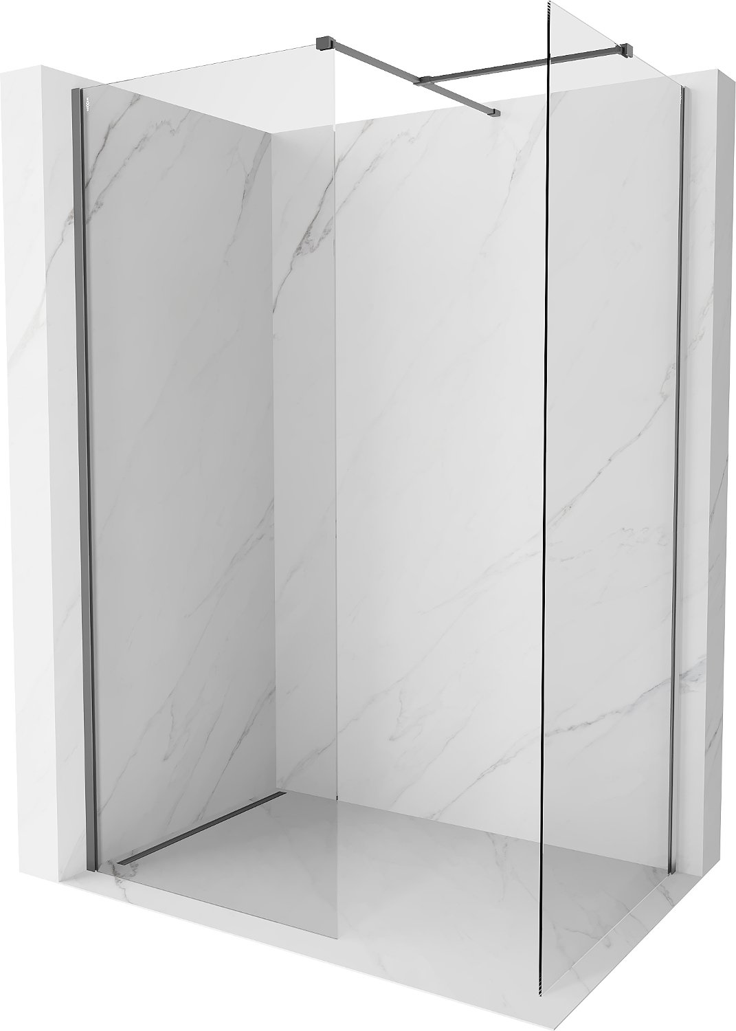 Mexen Kioto-X ścianka prysznicowa Walk-in 70 x 70 cm, transparent 10 mm, gun metal - 800-070-202-95-00-070-X