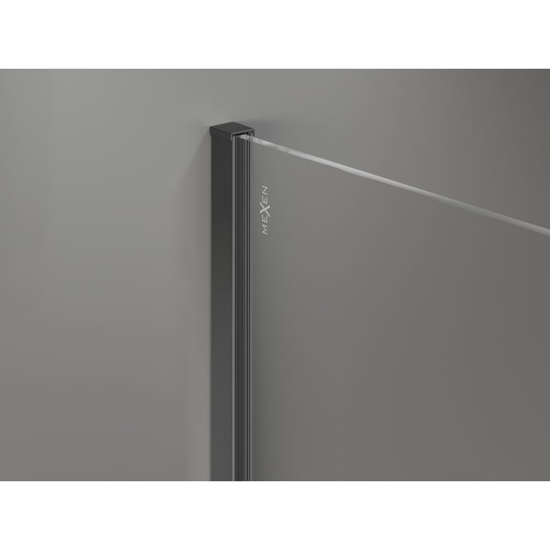 Mexen Kioto-X dušisein Walk-in 90 x 90 cm, läbipaistev 10 mm, relvmetall - 800-090-202-95-00-090-X