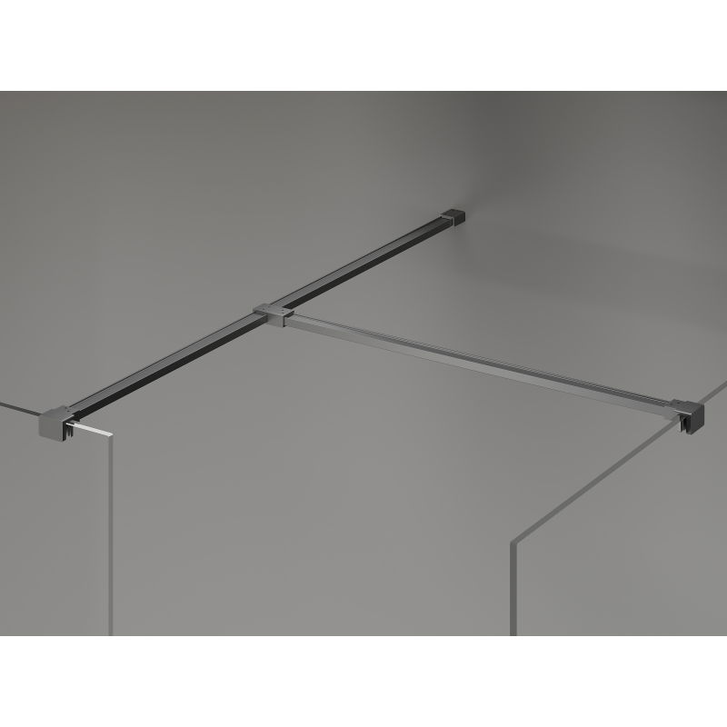 Mexen Kioto-X Duschwand Walk-in 130 x 120 cm, transparent 10 mm, Gun Metal - 800-130-202-95-00-120-X