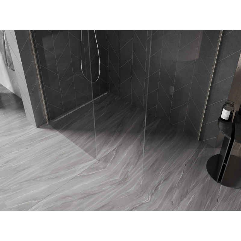 Mexen Kioto-X dušisein Walk-in 120 x 90 cm, läbipaistev 10 mm, harjatud nikkel - 800-120-202-97-00-090-X