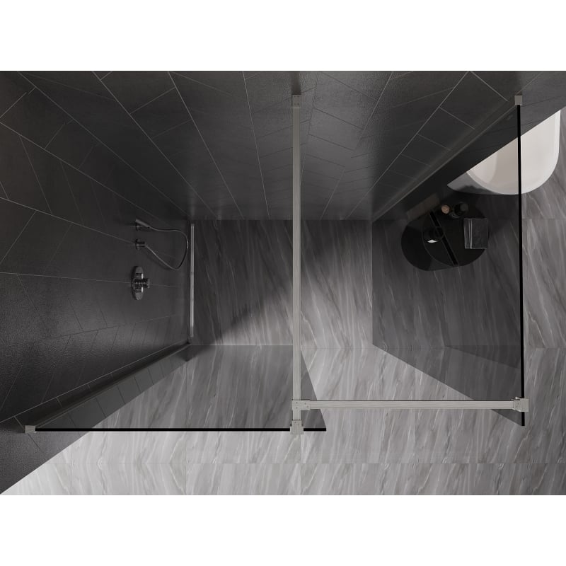 Mexen Kioto-X ścianka prysznicowa Walk-in 150 x 90 cm, transparent 10 mm, nikiel szczotkowany - 800-150-202-97-00-090-X