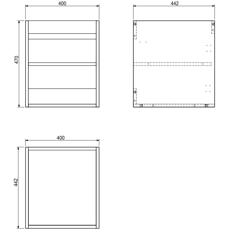 Mexen Box-A valamukapi korpus 40 cm, must matt - 91AX1-0400-470-1-71