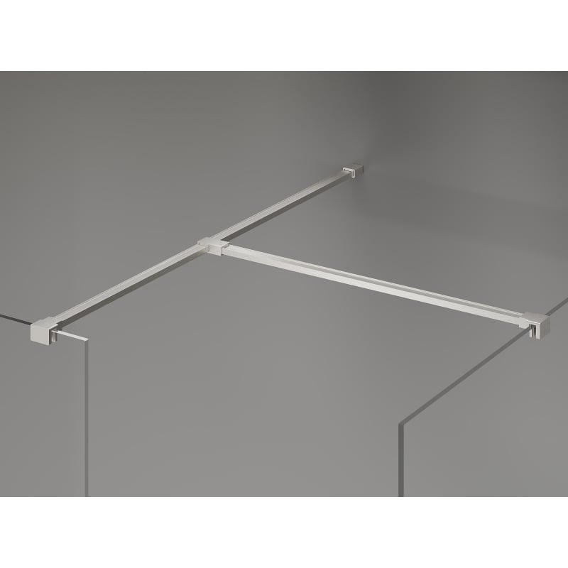 Mexen Kioto-X paroi de douche Walk-in 130 x 100 cm, transparent 10 mm, nickel brossé - 800-130-202-97-00-100-X