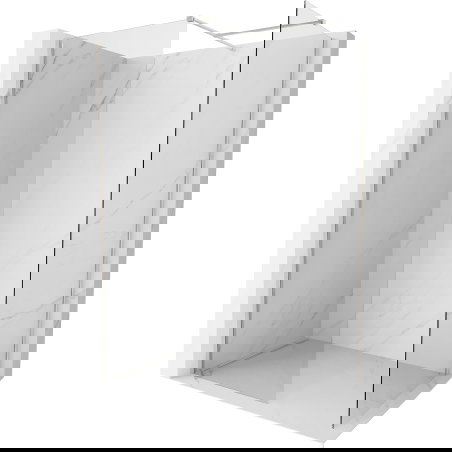 Mexen Kioto-X tuš pregradna stena Walk-in 110 x 110 cm, prozorna 10 mm, brušena nikel - 800-110-202-97-00-110-X