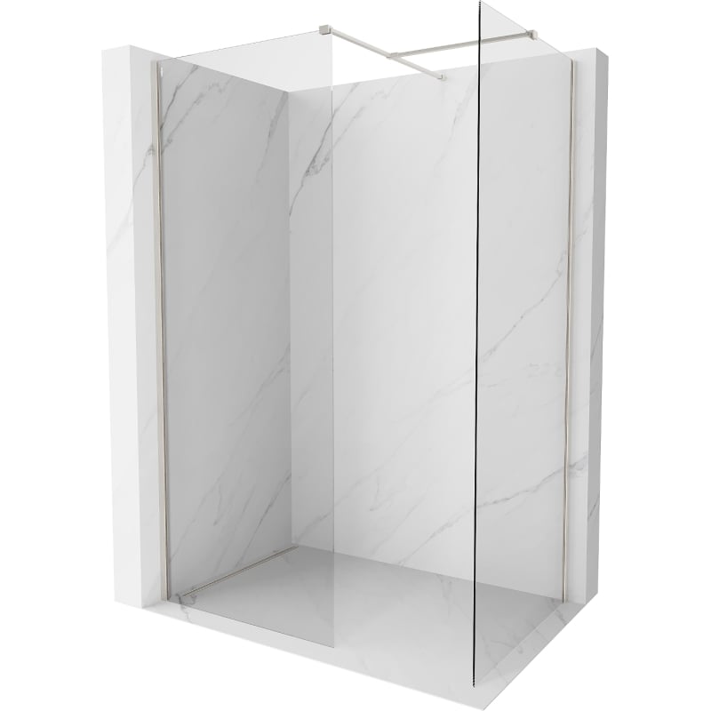 Mexen Kioto-X dušisein Walk-in 120 x 110 cm, läbipaistev 10 mm, harjatud nikkel - 800-120-202-97-00-110-X