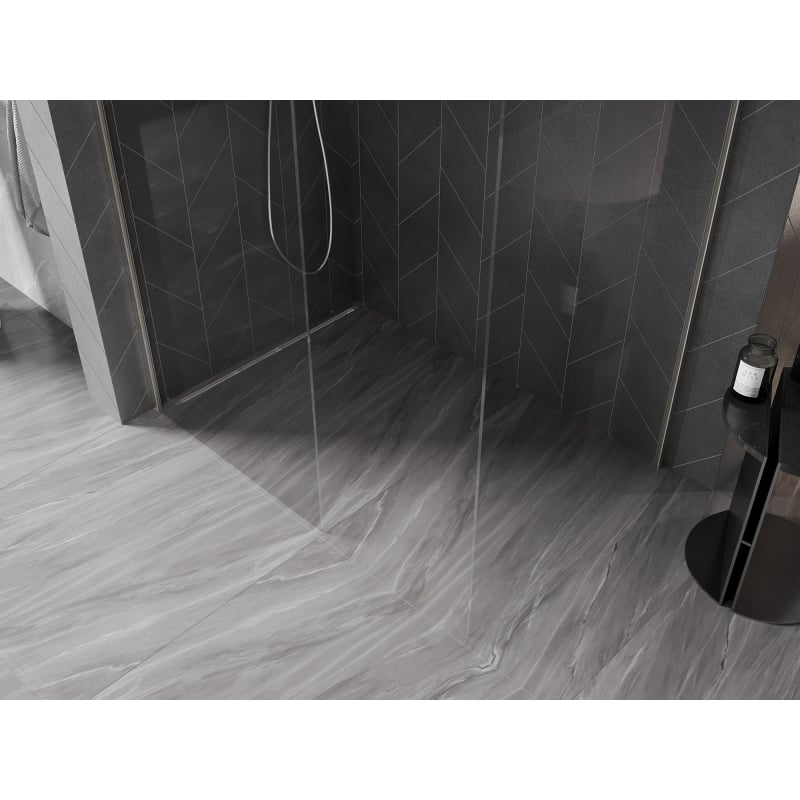 Mexen Kioto-X dušisein Walk-in 120 x 110 cm, läbipaistev 10 mm, harjatud nikkel - 800-120-202-97-00-110-X