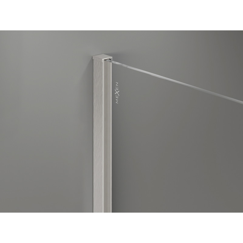 Mexen Kioto-X dušisein Walk-in 130 x 110 cm, läbipaistev 10 mm, harjatud nikkel - 800-130-202-97-00-110-X