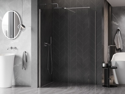 Mexen Kioto-X dušisein Walk-in 140 x 110 cm, läbipaistev 10 mm, harjatud nikkel - 800-140-202-97-00-110-X