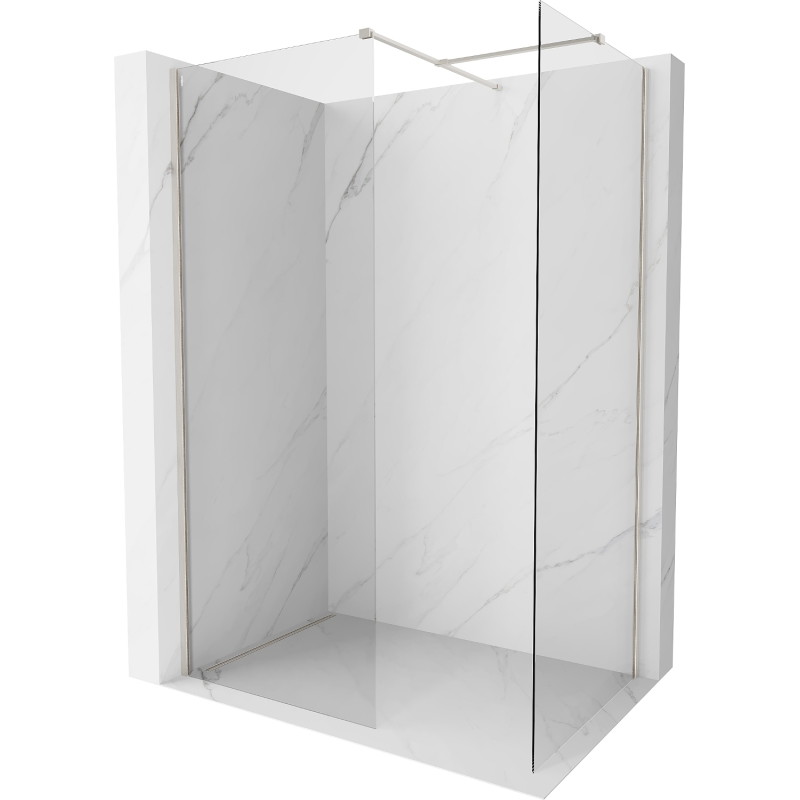 Mexen Kioto-X dušisein Walk-in 140 x 120 cm, läbipaistev 10 mm, harjatud nikkel - 800-140-202-97-00-120-X