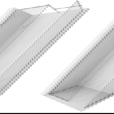 Mexen Kioto-XF parede de chuveiro Walk-in com moldura 140 x 80 cm, transparente 10 mm, cromada - 800-140-202-04-00-080-XF