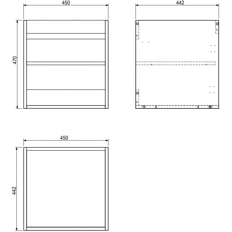 Mexen Box-A σώμα ντουλαπιού κάτω από τον νιπτήρα 45 εκ., καρυδιά - 91AX1-0450-470-1-86