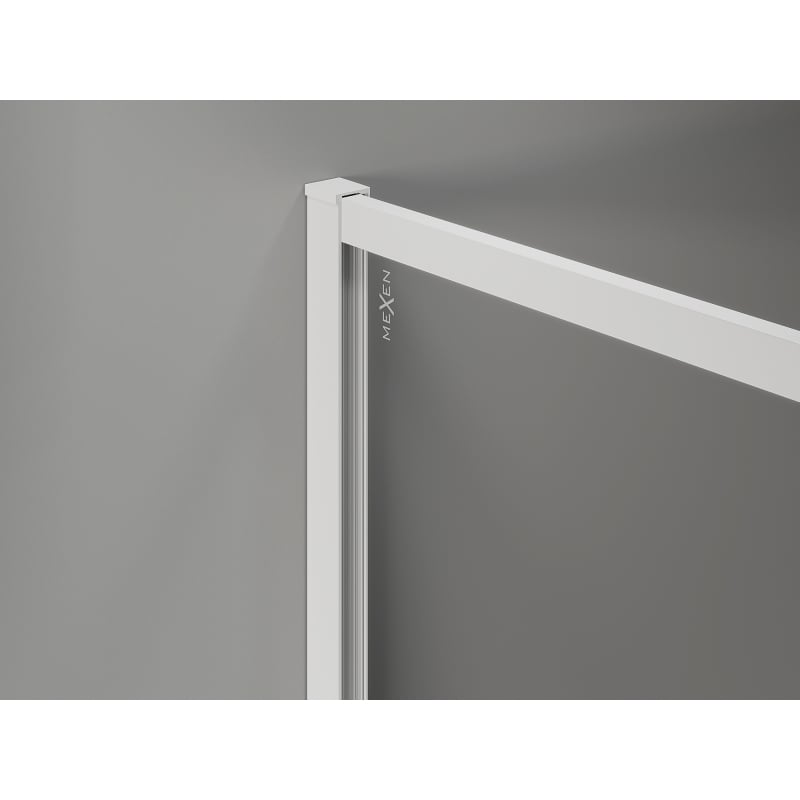 Mexen Kioto-XF paroi de douche Walk-in avec cadre 100 x 90 cm, transparent 10 mm, blanc - 800-100-202-04-20-090-XF