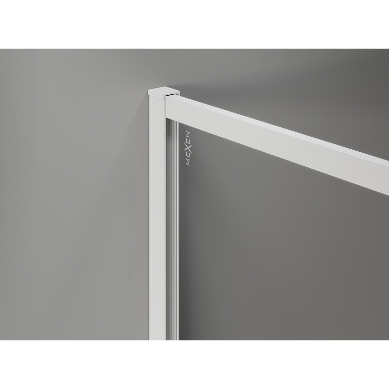 Mexen Kioto-XF dušisein Walk-in raamiga 160 x 90 cm, läbipaistev 10 mm, valge - 800-160-202-04-20-090-XF