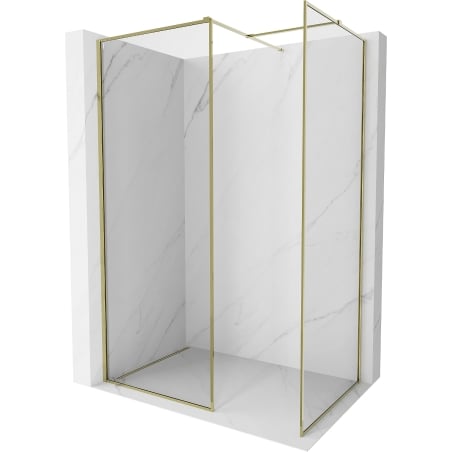 Mexen Kioto-XF ścianka prysznicowa Walk-in z ramką 110 x 70 cm, transparent 10 mm, złota - 800-110-202-04-50-070-XF