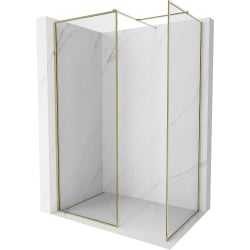 Mexen Kioto-XF ścianka prysznicowa Walk-in z ramką 140 x 70 cm, transparent 10 mm, złota - 800-140-202-04-50-070-XF