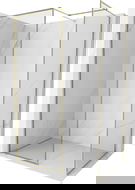 Mexen Kioto-XF panel de ducha Walk-in con marco 160 x 90 cm, transparente 10 mm, dorado - 800-160-202-04-50-090-XF