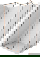 Mexen Kioto-XF inloopdouchewand met frame 150 x 70 cm, transparant 10 mm, roze goud - 800-150-202-04-60-070-XF