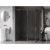 Mexen Kioto-XF dušisein Walk-in raamiga 100 x 100 cm, läbipaistev 10 mm, roosa kuld - 800-100-202-04-60-100-XF