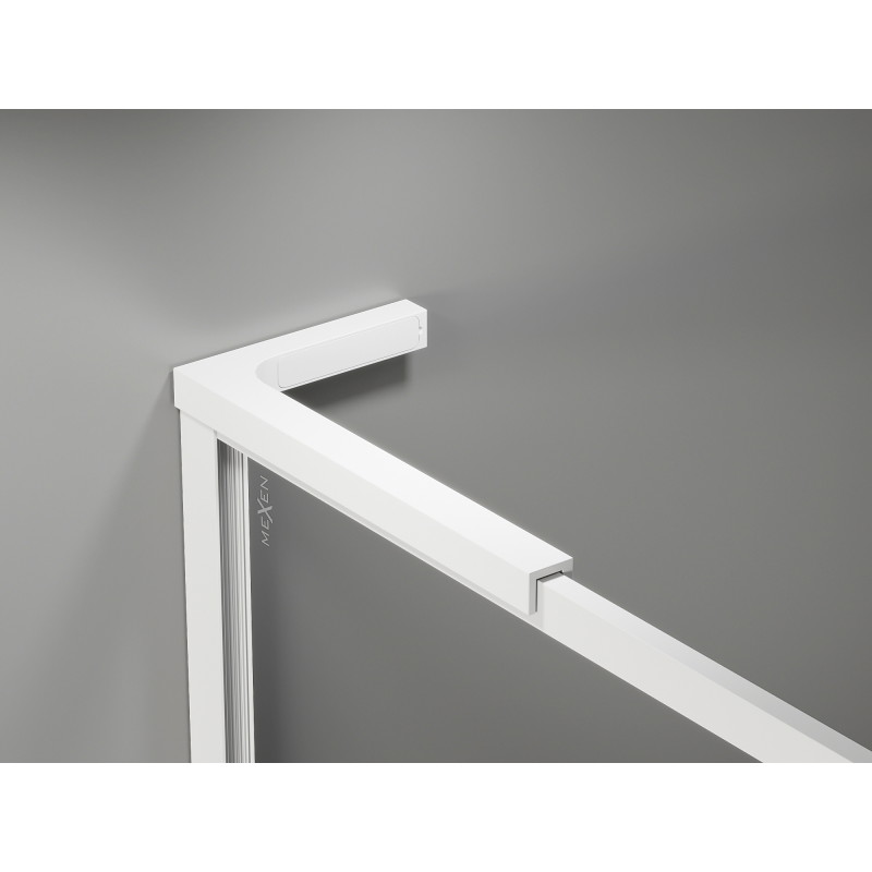 Mexen Kioto-F L dušisein Walk-in raamiga 60 x 202 cm, läbipaistev 8 mm, valge - 800-060-174-20-00