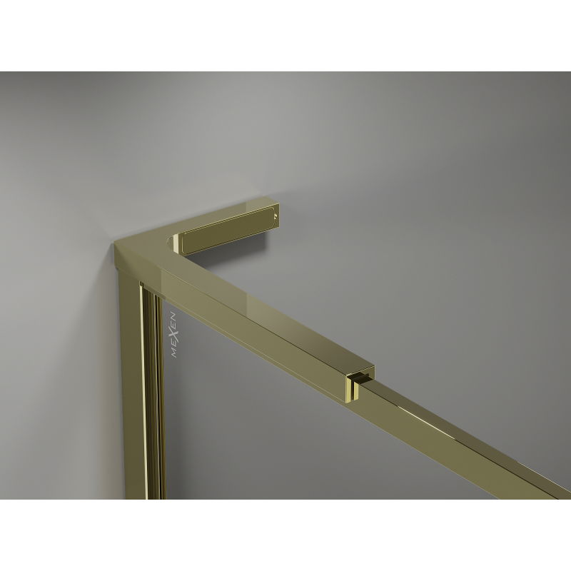 Mexen Kioto-F L Walk-in Duschwand mat Kader 65 x 202 cm, transparent 8 mm, gëllen - 800-065-174-50-00