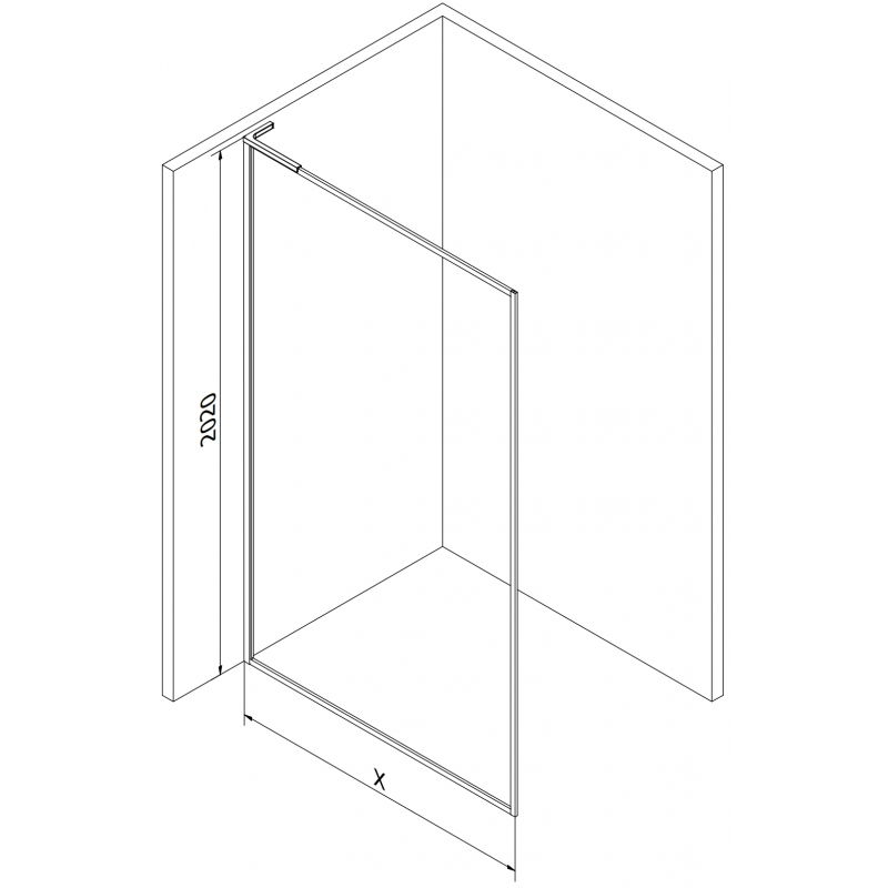 Mexen Kioto-F L mampara de ducha Walk-in con marco 70 x 202 cm, transparente 8 mm, dorada - 800-070-174-50-00
