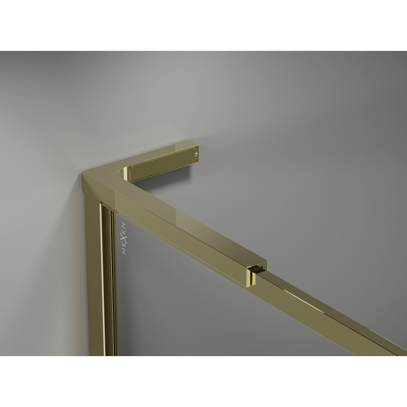 Mexen Kioto-F L dušisein Walk-in raamiga 100 x 202 cm, läbipaistev 8 mm, kuldne - 800-100-174-50-00